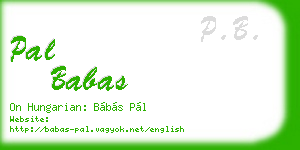pal babas business card